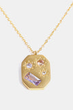 Back to school Inlaid Zircon Pendant Stainless Steel Necklace