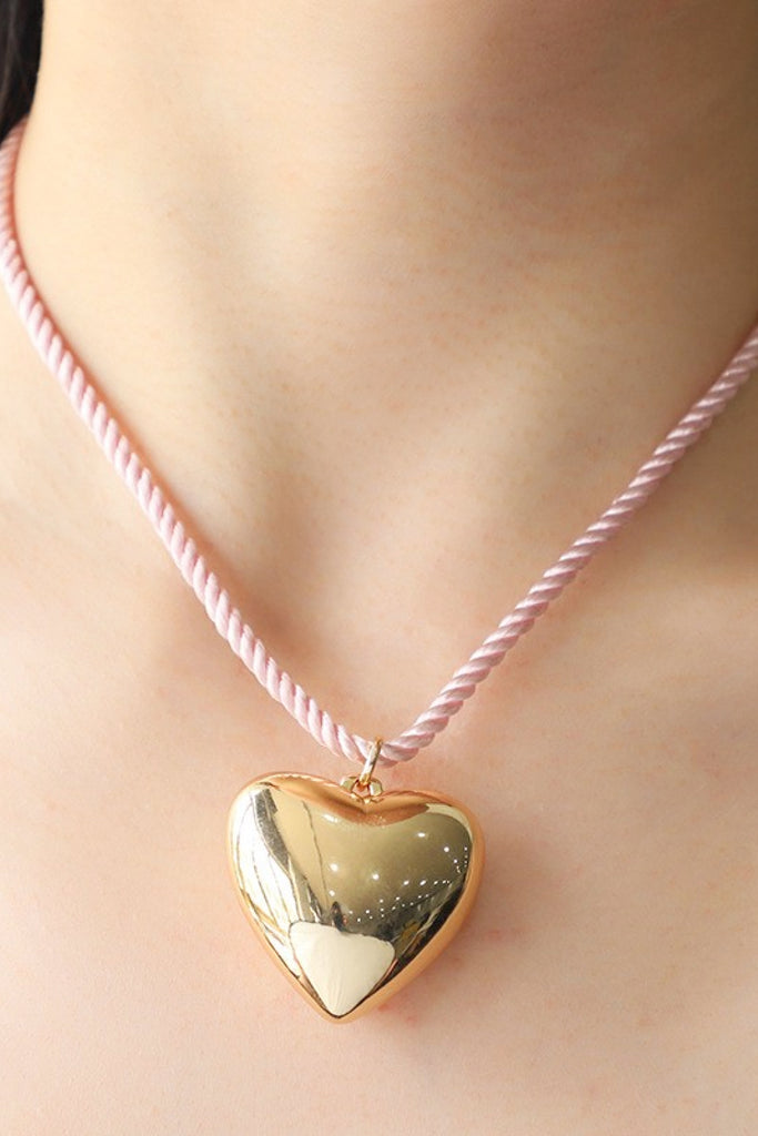 Back to school Heart Pendant Rope Necklace