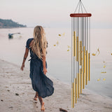 Xpoko - 1pc Wind Chimes For Outside, Wind Chimes Outdoor  With 12 Aluminum Alloy Tubes And Hook, Memorial Wind Chimes Outdoor, Mother's Day Gift, Mother's Day Decor, Mother's Day Supplies, Party Supplies, Party Decor