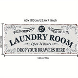 Xpoko - 1pc Waterproof Laundry Room Runner Rug - Non-Slip, Dirt-Resistant, Machine Washable, Entrance Doormat, Kitchen, Living Room, Laundry, Bathroom - 24x71in