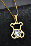 Xpoko Bear Pendant Stainless Steel Necklace