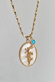 Back to school Flower Shell Pendant Copper Necklace