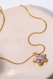 Back to school Rhinestone Decor Star Box Pendant Necklace