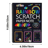 Xpoko - 12-Sheet Rainbow Scratch-Off Notebook Set - Color Drawing Paper Kit For Kids Birthday Games, Party Favors, Christmas & Easter Activities - Perfect Gift For 3-12 Year Old Girls & Boys!
