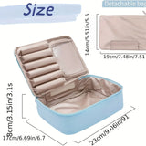 Portable Storage Bag, Zipper Travel Toiletry Wash Bag, Solid Color Makeup Organizer