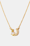 Back to school Horseshoe Shape Copper 14K Gold Plated Pendant Necklace