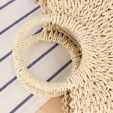 Xpoko Half-Round Woven Straw Bag, Women's Summer Crossbody Bag, Casual Beach Handbag For Holiday