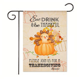 Xpoko Thanksgiving Garden Banner 2022 Fall Pumpkin Letter Print Yard Decor Banner 30*45Cm（11.81IN*17.71IN）