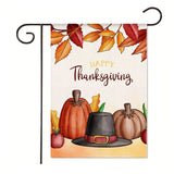 Xpoko Thanksgiving Collection Garden Flag Letter Pumpkin Gnome Print Festive Yard Decoration Banner 30*45Cm（11.81IN*17.71IN）