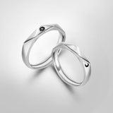 Xpoko Fashion Stainless Steel Couple Ring Silver Plated Sun Moon Adjustable Open Ring Jewelry For Women Men Wedding Anniversary Gifts