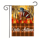 Xpoko New Thanksgiving Themed Garden Flag Harvest Pumpkin Letters Garden Decoration Banner 30*45Cm（11.81IN*17.71IN）