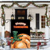 Xpoko Creative Thanksgiving Themed Garden Flag Pumpkin Alphabet Print Yard Decor Festive Banner 30*45Cm（11.81IN*17.71IN）