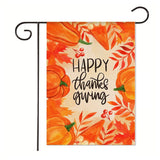 Xpoko Creative Thanksgiving Themed Garden Flag Pumpkin Alphabet Print Yard Decor Festive Banner 30*45Cm（11.81IN*17.71IN）