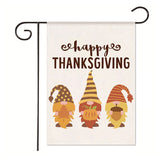 Xpoko Thanksgiving Themed Garden Banner Simple Harvest Pumpkin Gnome Alphabet Garden Decoration Banner 30*45Cm（11.81IN*17.71IN）