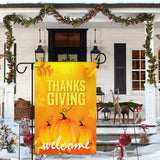 Xpoko Thanksgiving Themed Garden Flag Autumn Harvest Scene Pumpkin Maple Leaf Yard Decoration Banner 30*45Cm（11.81IN*17.71IN）