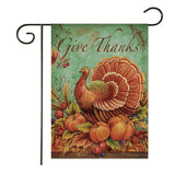 Xpoko Thanksgiving Garden Banner 2022 Fall Pumpkin Letter Print Yard Decor Banner 30*45Cm（11.81IN*17.71IN）