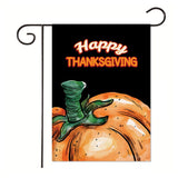 Xpoko Creative Thanksgiving Themed Garden Flag Pumpkin Alphabet Print Yard Decor Festive Banner 30*45Cm（11.81IN*17.71IN）