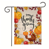 Xpoko Thanksgiving Themed Garden Flag Autumn Harvest Scene Pumpkin Maple Leaf Yard Decoration Banner 30*45Cm（11.81IN*17.71IN）