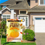 Xpoko Thanksgiving Garden Banner 2022 Fall Pumpkin Letter Print Yard Decor Banner 30*45Cm（11.81IN*17.71IN）