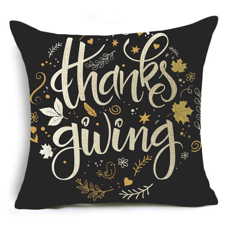 Xpoko Personalized Thanksgiving Letter Series Pillowcase Sofa Bedroom Car Office Lunch Cushion Cover 40*40Cm/45*45Cm/50*50Cm