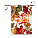 Xpoko Creative Thanksgiving Series Garden Flags Autumn Harvest Maple Leaf Letters Garden Decoration Banner 30*45Cm（11.81IN*17.71IN）