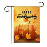 Xpoko Autumn Thanksgiving Themed Garden Flag Harvest Scene Lettering Garden Decoration Banner 30*45Cm（11.81IN*17.71IN）