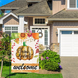 Xpoko Creative Thanksgiving Themed Garden Flag Pumpkin Alphabet Print Yard Decor Festive Banner 30*45Cm（11.81IN*17.71IN）