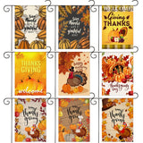 Xpoko Thanksgiving Themed Garden Flag Autumn Harvest Scene Pumpkin Maple Leaf Yard Decoration Banner 30*45Cm（11.81IN*17.71IN）