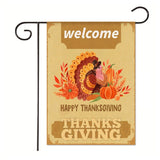 Xpoko Creative Thanksgiving Themed Garden Flag Pumpkin Alphabet Print Yard Decor Festive Banner 30*45Cm（11.81IN*17.71IN）