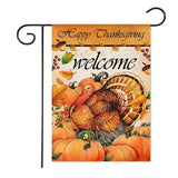 Xpoko Creative Thanksgiving Themed Garden Flag Pumpkin Alphabet Print Yard Decor Festive Banner 30*45Cm（11.81IN*17.71IN）