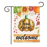 Xpoko Creative Thanksgiving Themed Garden Flag Pumpkin Alphabet Print Yard Decor Festive Banner 30*45Cm（11.81IN*17.71IN）