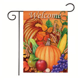 Xpoko Thanksgiving Garden Banner 2022 Fall Pumpkin Letter Print Yard Decor Banner 30*45Cm（11.81IN*17.71IN）