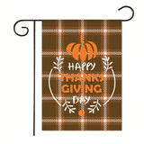Xpoko New Thanksgiving Themed Garden Flag Harvest Pumpkin Letters Garden Decoration Banner 30*45Cm（11.81IN*17.71IN）