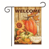 Xpoko Thanksgiving Garden Banner 2022 Fall Pumpkin Letter Print Yard Decor Banner 30*45Cm（11.81IN*17.71IN）