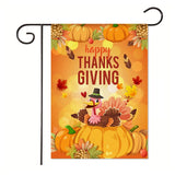 Xpoko Creative Thanksgiving Themed Garden Flag Pumpkin Alphabet Print Yard Decor Festive Banner 30*45Cm（11.81IN*17.71IN）