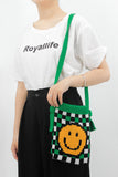 Xpoko 2024 New Fashion Bags Elegant HandbagCartoon Smiley Knitted One-Shoulder Bag