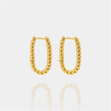 Xpoko 2024 New Fashion Woman Style Earring ElegantSimone Twisted Hoops