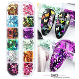 12grid Mini Lips Nails Glitter Flakes Holographic Sequins Paillette Shinny Hollow Manicures Nail Art Decoration Accessories GLZC