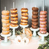 Xpoko Wedding Table Decoration Donuts Stands Wall Wooden Holds Dessert Doughnut Holder Kids Adult Birthday Party Supplies Baby Shower