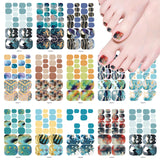 Xpoko 22Tips/Sheet Retro Hot Marbled Starry Sky Toe Nail Stickers Lace Stickers Adhesive Foil Stickers Manicure Decals