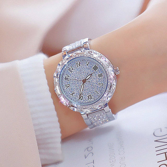 Fashion Top Brand Luxury Women Bracelet Watches Ladies Rose Gold Diamond Quartz Waterproof Women's Wrist Watch Clock Reloj Mujer