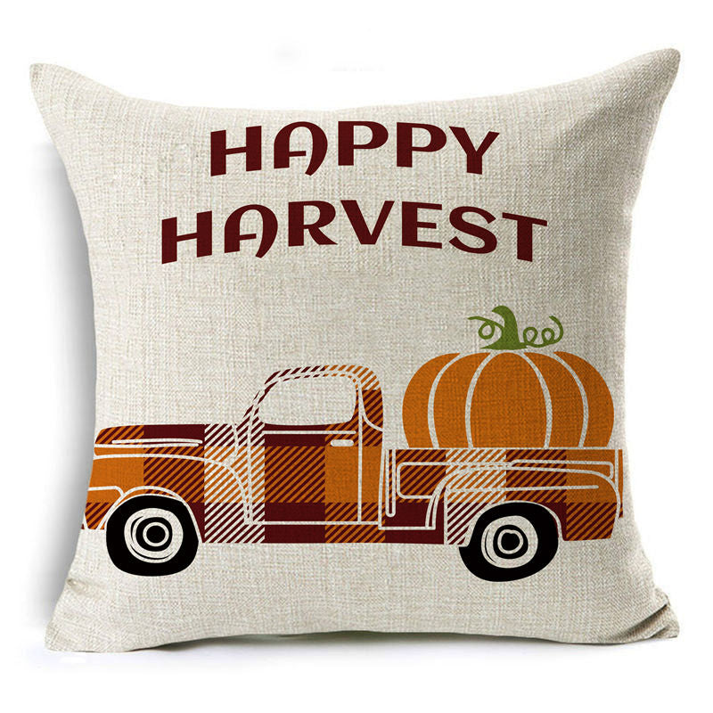 Xpoko Thanksgiving Day Pillow Cases Hello Autumn Cotton Linen Sofa Car Pumpkin Cushion Cover Home Decor 45*45  New Arrival