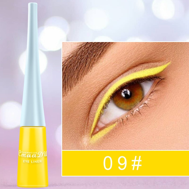 Xpoko 12 Colors Neon Liquid Eyeliner Pencil Waterproof Colorful Blue Green Yellow White Eye Liner Pen Women Makeup Eyes Cosmetics