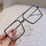 Fashion Transparent square sunglasses metal frame Women overize glasses Men Eyeglasses Frame nerd plain glasses clear shades