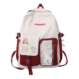 Cute Teenag Girl School Bag Women Kawaii Fashion Travel Shoulder Rucksack Cotton Bookbag Backpack Laptop Mochila Femal