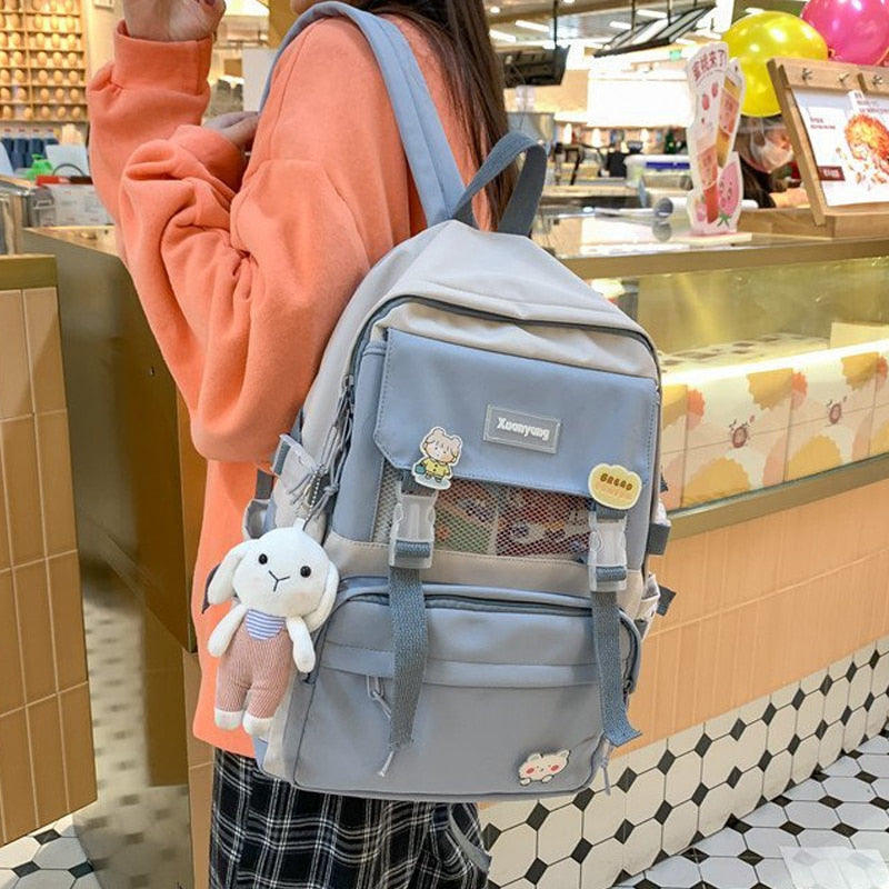 Fashion Girl Backpack Teenage Student Bookbag Kawaii Schoolbag Women Nylon Travel Mochila for Female Cute Shoulder Bag
