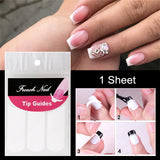 24 Styles French Manicure Nail Art Salon Tips Tape Stickers Decal Guide DIY Nails Art Stencil Template Decoration