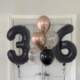 8pcs/lot 30th 40th 50th 60th Birthday Party 32 inch Jumbo Black Number Balloons 12inch Rose Gold Baloon Birthday Party Supplies