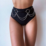 Xpoko Leather Body Harness Chain Belt Sexy Women Straps Girls Rave Waist Belly Jewelry Fashion Accessory