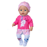 2020 Fit 18 inch Born New Baby Doll Clothes Accessories 43cm 3-piece Suit Rabbit Hair Band For Baby Festival Gift